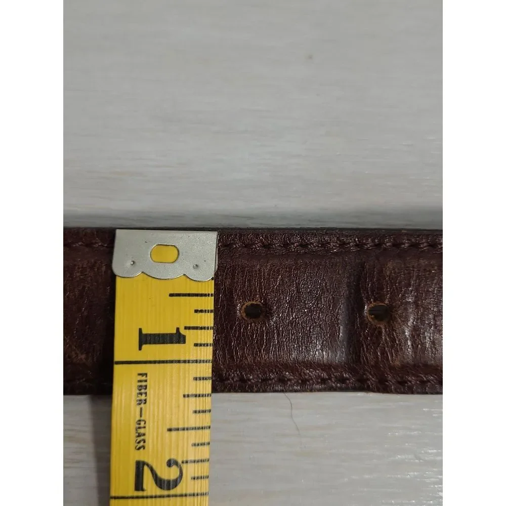 LL Bean CVT45 Classic Casual USA Brown‎ Leather Solid Brass Buckle Belt Sz 40